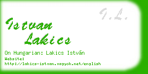 istvan lakics business card