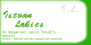 istvan lakics business card